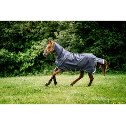 Coperta Horseware Rambo Duo Ripstop Plus Turnout Bundle (100g + 100g + 200g) Marino / temporale / grigio argento Blu marino
