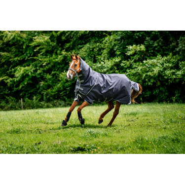 Coperta Horseware Rambo Duo Ripstop Plus Turnout Bundle (100g + 100g + 200g) Marino / temporale / grigio argento Blu marino