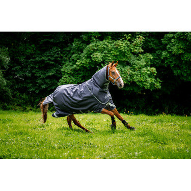 Coperta Horseware Rambo Duo Ripstop Plus Turnout Bundle (100g + 100g + 200g) Marino / temporale / grigio argento Blu marino