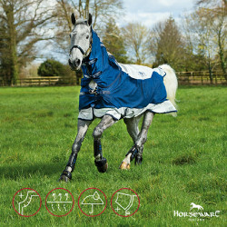 Coperta Horseware Rambo Summer Series V-Front Marina / grigio Blu Coperta Horseware Rambo Summer Series V-Front Marina / grigio Blu