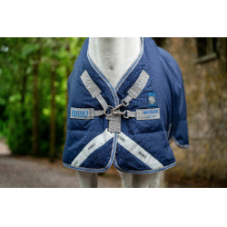 Coperta Horseware Rhino Plus Pony Turnout 0g Nero / grigio titanio / blu classico Coperta Horseware Rhino Plus Pony Turnout 0g Nero / grigio titanio / blu classico