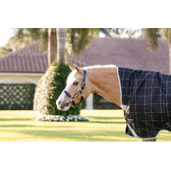 Coperta Horseware Rhino Wug Pony Turnout 0g Nero / quadri bianco grigi Coperta Horseware Rhino Wug Pony Turnout 0g Nero / quadri bianco grigi