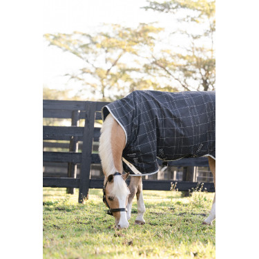 Coperta Horseware Rhino Wug Pony Turnout 250g VL Nero / quadri bianco grigi