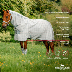 Copricollo anti-mosche Horseware Newmarket Carbone di legna Witney Grigio