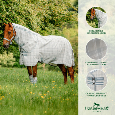 Copricollo anti-mosche Horseware Newmarket Carbone di legna Witney Grigio