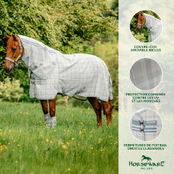 Copricollo anti-mosche Horseware Newmarket Carbone di legna Witney Grigio
