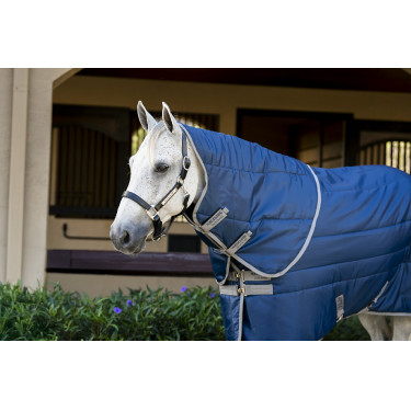 Copricollo da scuderia Horseware Amigo Ripstop Insulator 200g Marine / grigio titanio Blu marino