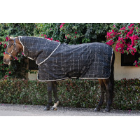 Copricollo da scuderia Horseware Rhino 200g Nero / quadri bianco grigi
