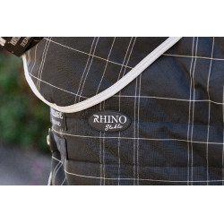 Copricollo da scuderia Horseware Rhino 200g Nero / quadri bianco grigi