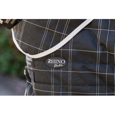 Copricollo da scuderia Horseware Rhino 200g Nero / quadri bianco grigi