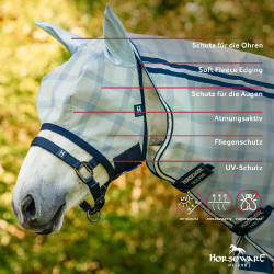 Maschere anti-mosche Horseware Newmarket Marine witney Blu marino Maschere anti-mosche Horseware Newmarket Marine witney Blu marino