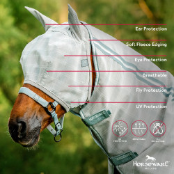 Maschere anti-mosche Horseware Newmarket Carbone di legna Witney Grigio