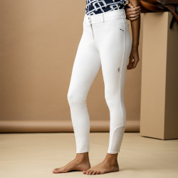 Pantaloni Horseware AA Aria con patch alle ginocchia a vita media Bianco