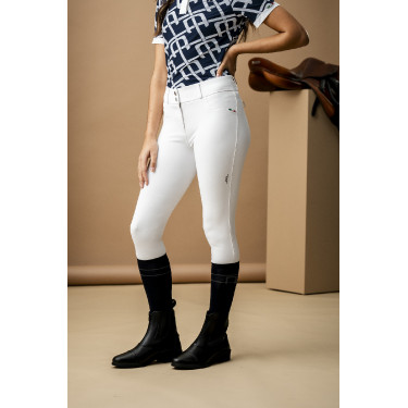 Pantaloni Horseware AA Aria con patch alle ginocchia a vita media Bianco