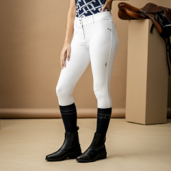 Pantaloni Horseware AA Aria con patch alle ginocchia a vita media Bianco