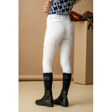 Pantaloni Horseware AA Aria con patch alle ginocchia a vita media Bianco