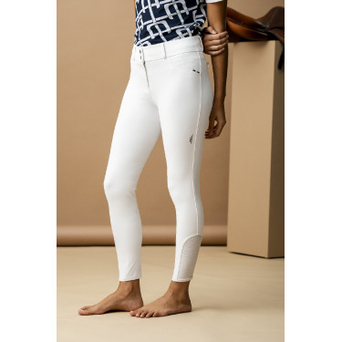 Pantaloni Horseware AA Aria con patch alle ginocchia a vita media Bianco