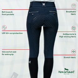 Pantaloni Horseware Newmarket a vita alta con full seat Marina / marina Blu