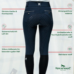 Pantaloni Horseware Newmarket a vita alta con full seat Marina / marina Blu