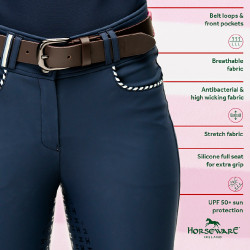 Pantaloni Horseware Newmarket a vita alta con full seat Marina / marina Blu
