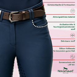 Pantaloni Horseware Newmarket a vita alta con full seat Marina / marina Blu