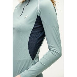 Polo 1/4 zip Horseware Stamina a maniche lunghe Saggio Blu