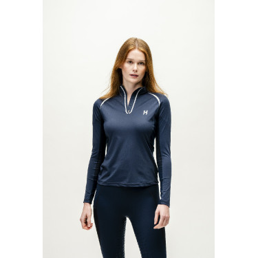 Polo 1/4 zip Horseware Stamina a maniche lunghe Marina Blu marino Polo 1/4 zip Horseware Stamina a maniche lunghe Marina Blu marino