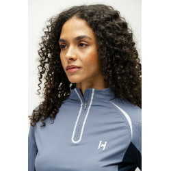 Polo 1/4 zip Horseware Stamina a maniche lunghe Blu Polo 1/4 zip Horseware Stamina a maniche lunghe Blu