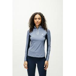 Polo 1/4 zip Horseware Stamina a maniche lunghe Blu Polo 1/4 zip Horseware Stamina a maniche lunghe Blu