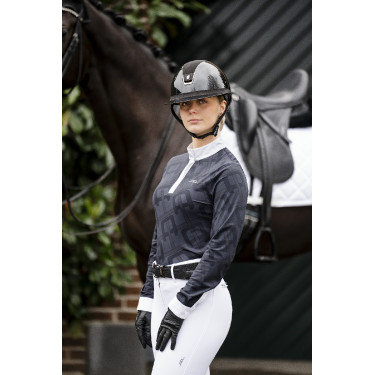 Polo da concorso Horseware AA Alcina a maniche lunghe Carbone di legna Grigio