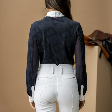 Polo da concorso Horseware AA Alcina a maniche lunghe Carbone di legna Grigio