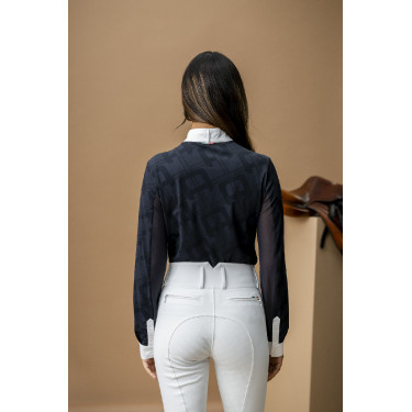 Polo da concorso Horseware AA Alcina a maniche lunghe Carbone di legna Grigio