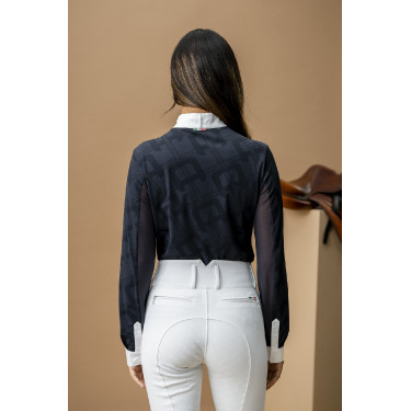 Polo da concorso Horseware AA Alcina a maniche lunghe Carbone di legna Grigio