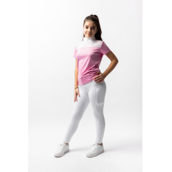 Polo da concorso Horze Kaya bambino con strass Begonia rosa