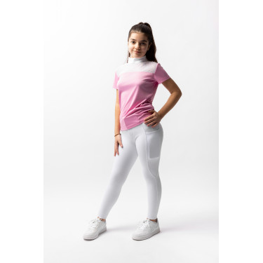 Polo da concorso Horze Kaya bambino con strass Begonia rosa Polo da concorso Horze Kaya bambino con strass Begonia rosa