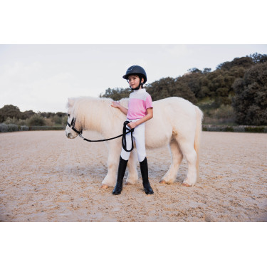 Polo da concorso Horze Kaya bambino con strass Begonia rosa Polo da concorso Horze Kaya bambino con strass Begonia rosa
