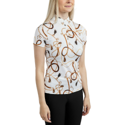 Polo a maniche corte Montar stampato Haily Bridle donna Bianco Polo a maniche corte Montar stampato Haily Bridle donna Bianco