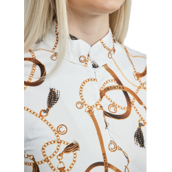 Polo a maniche corte Montar stampato Haily Bridle donna Bianco Polo a maniche corte Montar stampato Haily Bridle donna Bianco