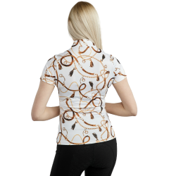 Polo a maniche corte Montar stampato Haily Bridle donna Bianco Polo a maniche corte Montar stampato Haily Bridle donna Bianco