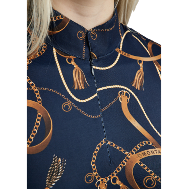 Polo a maniche corte Montar stampato Haily Bridle donna Marina Blu marino