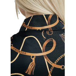 Polo a maniche corte Montar stampato Haily Bridle donna Nero