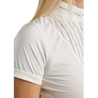 Polo raffinato Montar MoZitta Pintucks e cristalli gun metal donna Polo raffinato Montar MoZitta Pintucks e cristalli gun metal donna