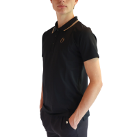 Polo a maniche corte Montar MoDrake con colletto e logo a contrasto uomo Nero Polo a maniche corte Montar MoDrake con colletto e logo a contrasto uomo Nero