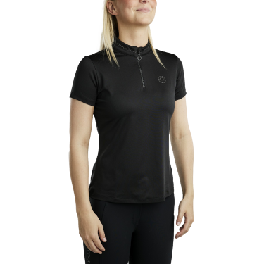 Polo a maniche corte Montar MoBlair con cristalli gun metal Junior