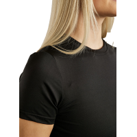 T-shirt in maglia a maniche corte Montar MoStella con logo inciso al laser da donna Nero