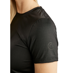 T-shirt in maglia a maniche corte Montar MoStella con logo inciso al laser da donna Nero T-shirt in maglia a maniche corte Montar MoStella con logo inciso al laser da donna Nero
