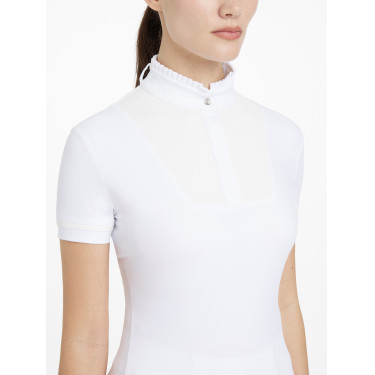 Camicia da concorso LeMieux plissettata Sophia maniche corte Bianco Camicia da concorso LeMieux plissettata Sophia maniche corte Bianco
