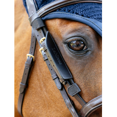 Oeillères de bridon LeMieux en cuir Marrone