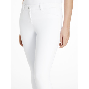 Pantalon d'équitation à basanes silicone Imogen Bianco