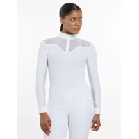 Polo da concorso LeMieux Emily a maniche lunghe Bianco